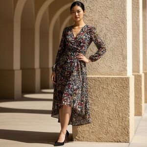 Vince Camuto Multicolor Long Sleeve Dress